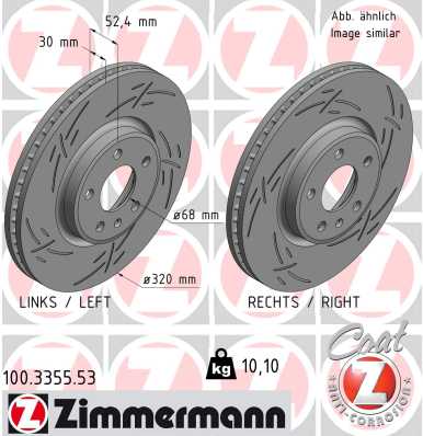 Brake Disc - 100.3355.53 ZIMMERMANN