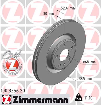 stabdžių diskas - 100.3356.20 ZIMMERMANN