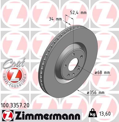 Brake Disc - 100.3357.20 ZIMMERMANN