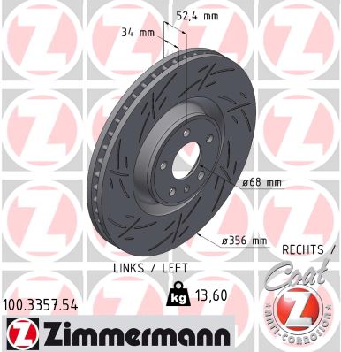 Brake Disc - 100.3357.54 ZIMMERMANN