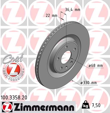Bremsscheibe - 100.3358.20 ZIMMERMANN