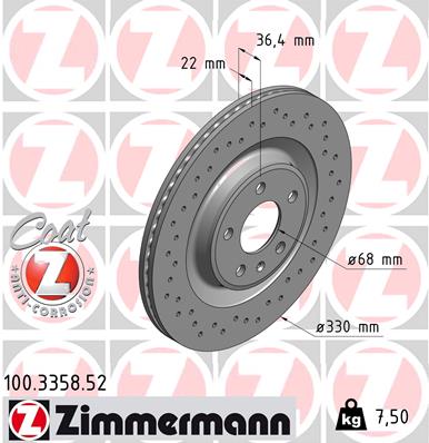 Bremsscheibe - 100.3358.52 ZIMMERMANN