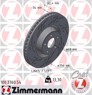 Brake Disc - 100.3360.54 ZIMMERMANN