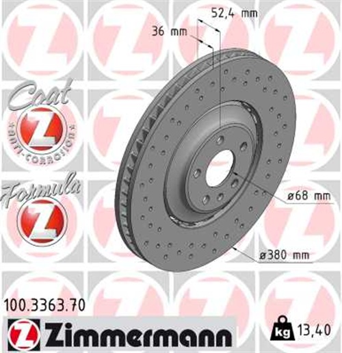 Brake Disc - 100.3363.70 ZIMMERMANN