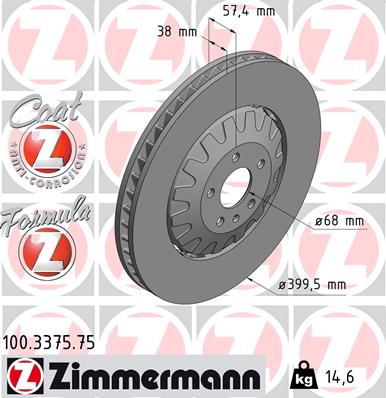 Brake Disc - 100.3375.75 ZIMMERMANN