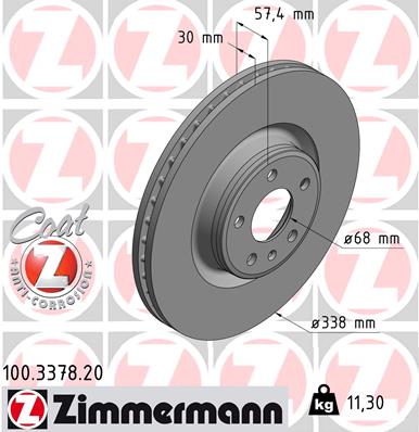 Brake Disc - 100.3378.20 ZIMMERMANN