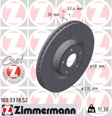 Brake Disc - 100.3378.52 ZIMMERMANN