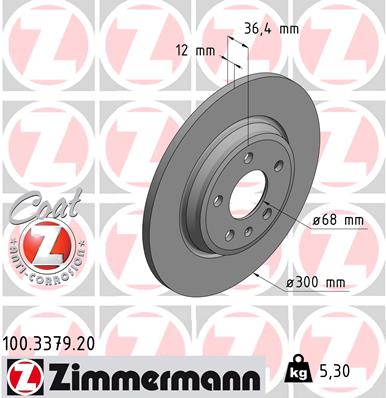 Brake Disc - 100.3379.20 ZIMMERMANN