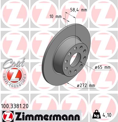 Brake Disc - 100.3381.20 ZIMMERMANN