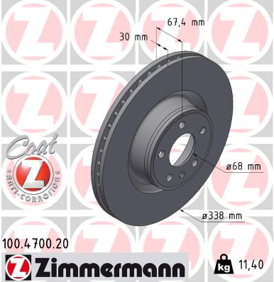 Brake Disc - 100.4700.20 ZIMMERMANN