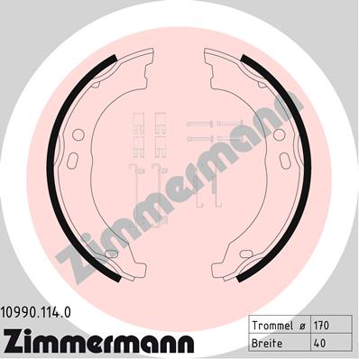 Brake Shoe Set, parking brake - 10990.114.0 ZIMMERMANN