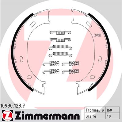 Brake Shoe Set, parking brake - 10990.128.7 ZIMMERMANN
