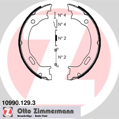 Brake Shoe Set, parking brake - 10990.129.3 ZIMMERMANN