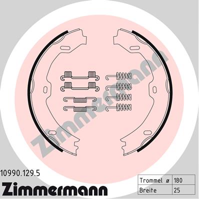 Brake Shoe Set, parking brake - 10990.129.5 ZIMMERMANN