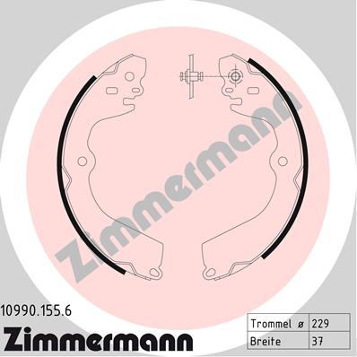 Bremsbackensatz, Feststellbremse - 10990.155.6 ZIMMERMANN