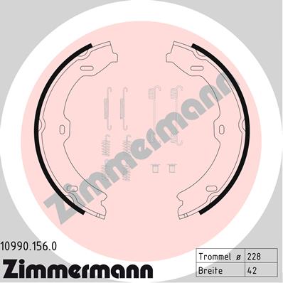 Brake Shoe Set, parking brake - 10990.156.0 ZIMMERMANN