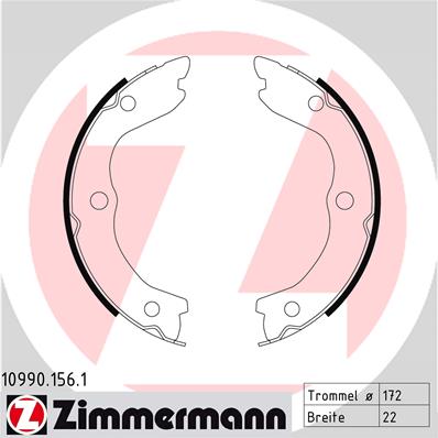 Brake Shoe Set, parking brake - 10990.156.1 ZIMMERMANN