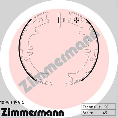 Brake Shoe Set, parking brake - 10990.156.4 ZIMMERMANN