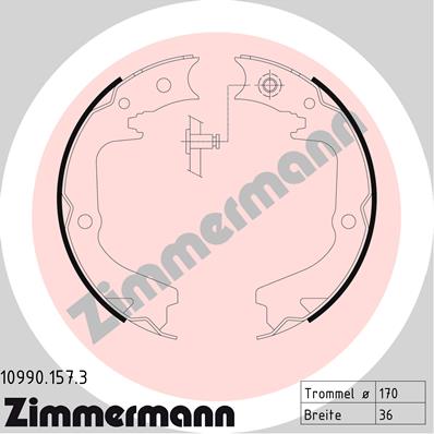 Brake Shoe Set, parking brake - 10990.157.3 ZIMMERMANN