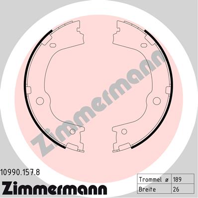 Brake Shoe Set, parking brake - 10990.157.8 ZIMMERMANN