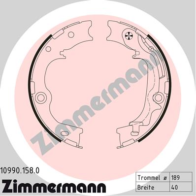 Brake Shoe Set, parking brake - 10990.158.0 ZIMMERMANN