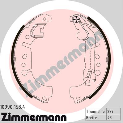 Brake Shoe Set - 10990.158.4 ZIMMERMANN