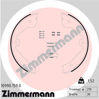 Brake Shoe Set, parking brake - 10990.159.0 ZIMMERMANN