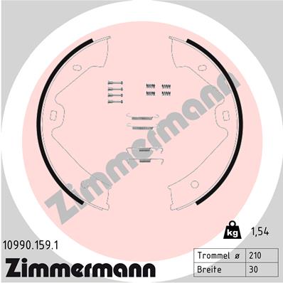 Brake Shoe Set, parking brake - 10990.159.1 ZIMMERMANN