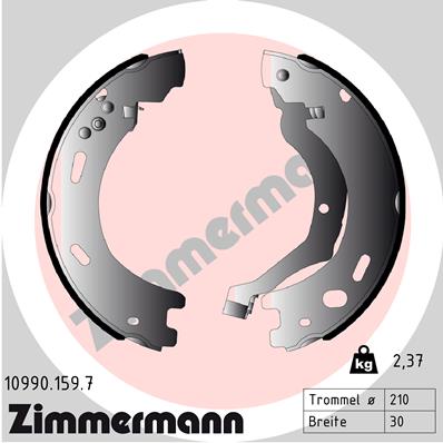 Kit ganasce, Freno stazionamento - 10990.159.7 ZIMMERMANN