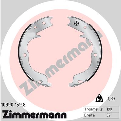 Комплект тормозных колодок, стояночная тормозная система - 10990.159.8 ZIMMERMANN