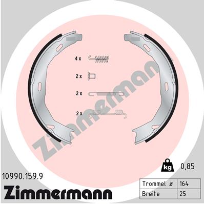 Brake Shoe Set, parking brake - 10990.159.9 ZIMMERMANN