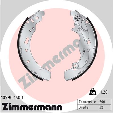 Kit ganasce freno - 10990.160.1 ZIMMERMANN