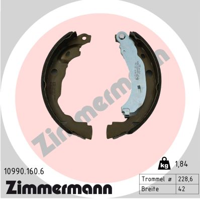 Brake Shoe Set, parking brake - 10990.160.6 ZIMMERMANN