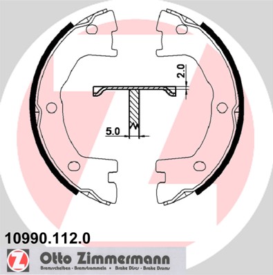 Brake Shoe Set, parking brake - 10990.112.0 ZIMMERMANN