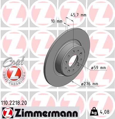 Brake Disc - 110.2218.20 ZIMMERMANN