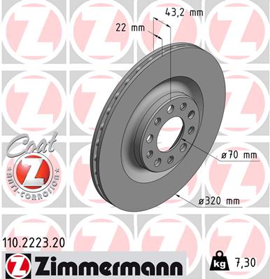 Brake Disc - 110.2223.20 ZIMMERMANN