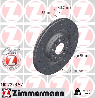 Brake Disc - 110.2223.52 ZIMMERMANN