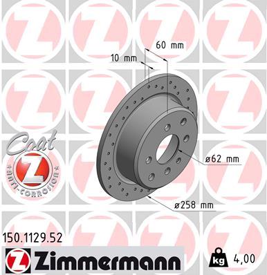 Brake Disc - 150.1129.52 ZIMMERMANN