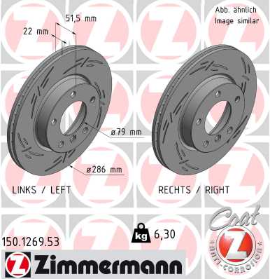 Brake Disc - 150.1269.53 ZIMMERMANN