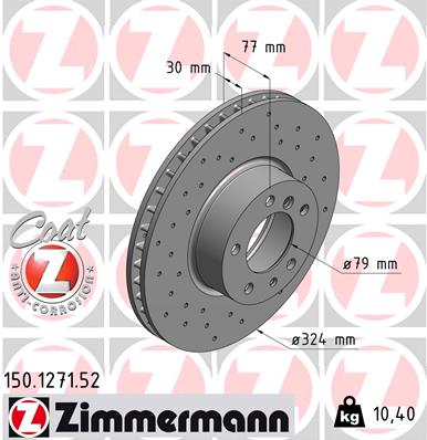 Brake Disc - 150.1271.52 ZIMMERMANN