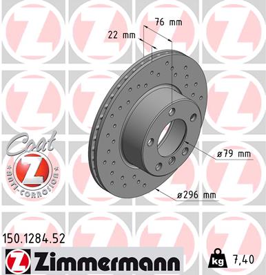 Bremsscheibe - 150.1284.52 ZIMMERMANN
