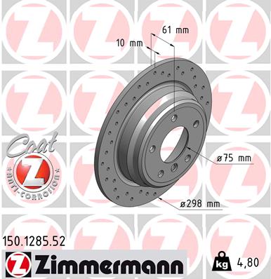Brake Disc - 150.1285.52 ZIMMERMANN