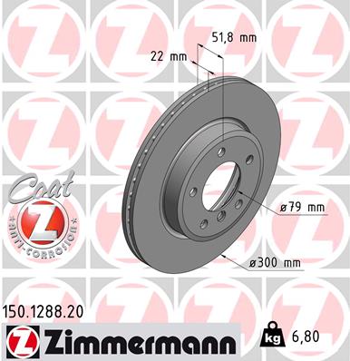 Brake Disc - 150.1288.20 ZIMMERMANN