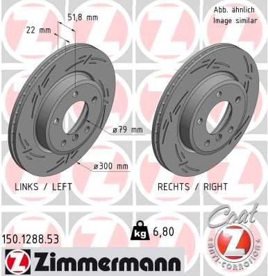 Brake Disc - 150.1288.53 ZIMMERMANN