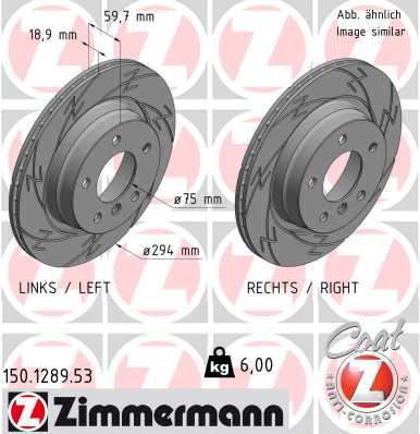 Brake Disc - 150.1289.53 ZIMMERMANN