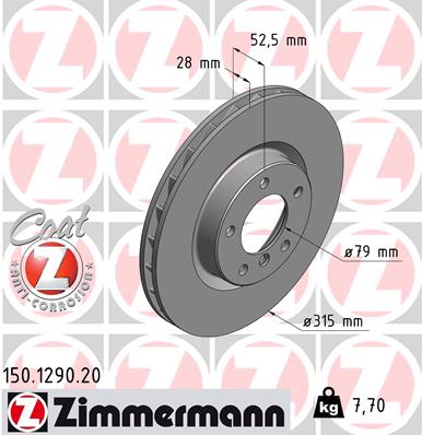 Brake Disc - 150.1290.20 ZIMMERMANN