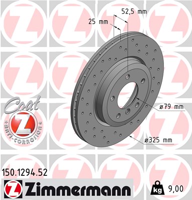 stabdžių diskas - 150.1294.52 ZIMMERMANN