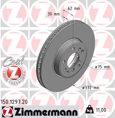 stabdžių diskas - 150.1297.20 ZIMMERMANN
