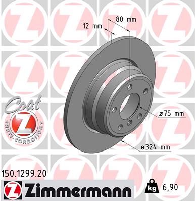stabdžių diskas - 150.1299.20 ZIMMERMANN