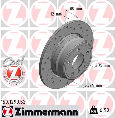 stabdžių diskas - 150.1299.52 ZIMMERMANN